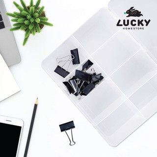 LUCKY HOME กล่องแบ่งช่อง 8 ช่อง (ใส) TFL-008 ขนาด ( กว้าง x ยาว x สูง ) : 26.8 x 34.7 x 10 cm