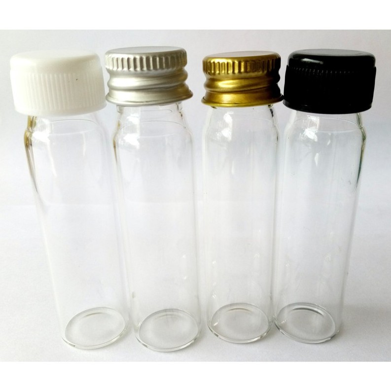 ขวดแก้ว ขนาด ขวดแก้วจิ๋ว 10 ml.ฝาพลาสติด 50 ขวด ขวดพร้อมฝา