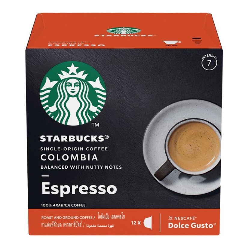 Nescafe กาแฟแคปซูล สตาร์บัคส์ โคลัมเบีย เอสเพรสโซ่  สำหรับเครื่องชงกาแฟ NESCAF Dolce Gusto CAPSULE STARBUCKS COLOMBIA
