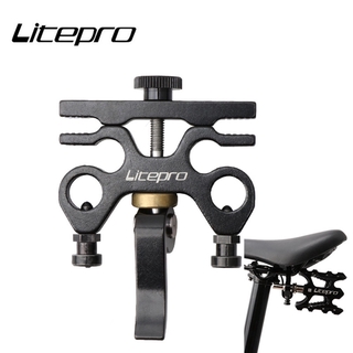 Litepro อุปกรณ์เหยียบจักรยานพับได้อย่างรวดเร็วสำหรับจักรยาน Brompton อลูมิเนียมอัลลอยด์ QR หัวเข็มขัดตำแหน่งเหยียบ