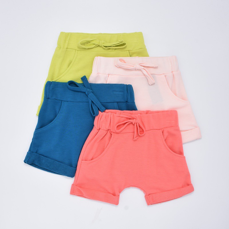 Leeya AD38-46 กางเกงขาสั้นเด็ก (สีพืน) ขาสั้นเด็ก เนื้อผ้านุ่ม สวมใส่สบาย Baby & Kids Shorts Supersoft Cotton