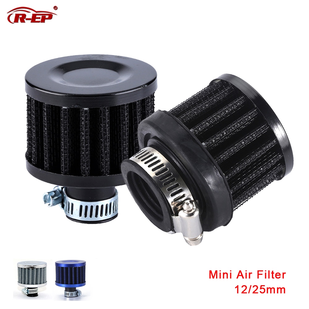 Universal Car Air Filter 12 มม.25 มม.สําหรับรถจักรยานยนต์ Cold Air Intake High Flow Crankcase Vent ฝาครอบ Mini Breather ตัวกรอง