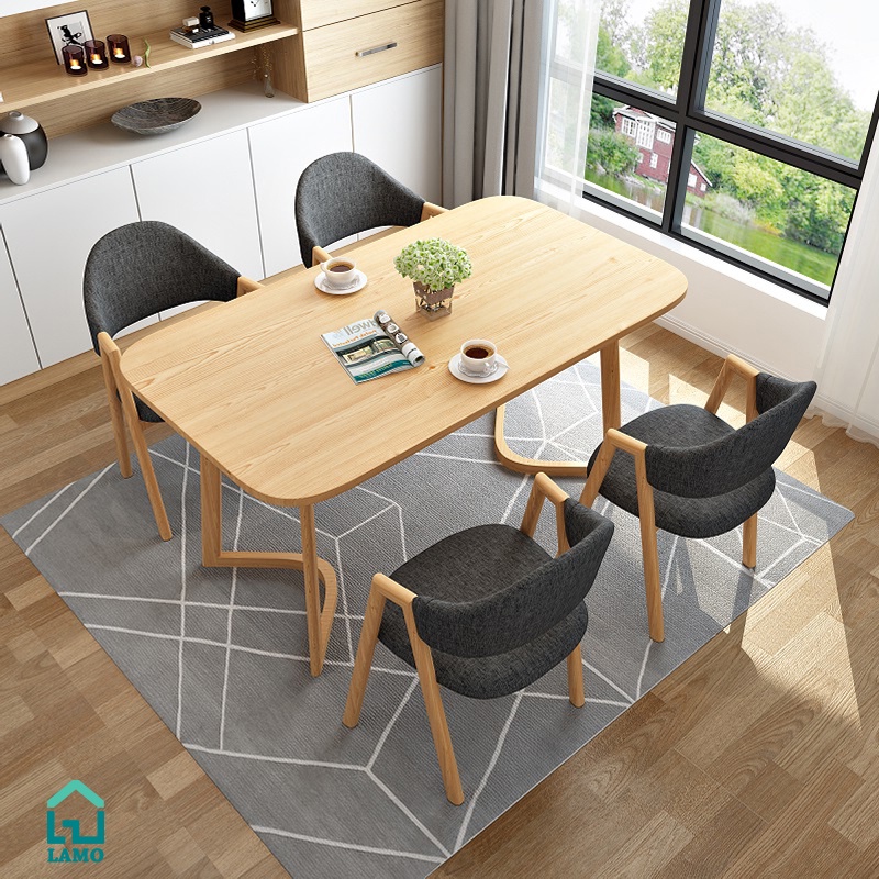 【🛫จัดส่งจากกรุงเทพฯ】ชุดโต๊ะกินข้าว 120cm พร้อมเก้าอี้4ที่นั่ง โต๊ะกาแฟ ชุดโต๊ะอเนกประสงค์ ไม้เนิ้อแข