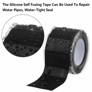 Black Waterproof Non Adhensive Removable Self Fusing Silicone Tape for Air Hose Repair,PVC Pipe Repair,Leak Seal,Rescue,Wire Insulation(Pack of 1 Piece)