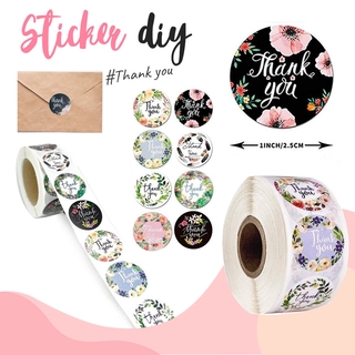 สติ๊กเกอร์ ตกแต่ง วินเทจ / Sticker DIY Thank you คละลาย 500 ดวง