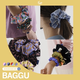 Scrunchies Set of 3 ยางมัดผมผ้าแพ็ค 3 ชิ้น แบรนด์ BAGGU นำเข้าจากประเทศอเมริกา สินค้าพร้อมส่ง