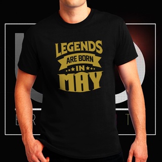 [COD]เสื้อยืดคอกลม ผ้าฝ้าย 100% พิมพ์ลาย Legends are Born in May แฟชั่นฤดูร้อน สําหรับผู้ชายS-5XL