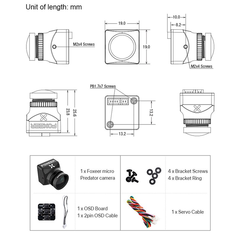 FOXEER Predator Micro-V5 Camera M8 PAL/NTSC Switchable 1.7Mm Lens 4Ms ...