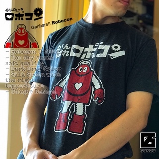 เสื้อยืดลายเจ้าหุ่น 100 คะแนน Robocon สีเทาเข้ม ผ้าท้อปไดร์ซุปเปอร์ซอฟต์