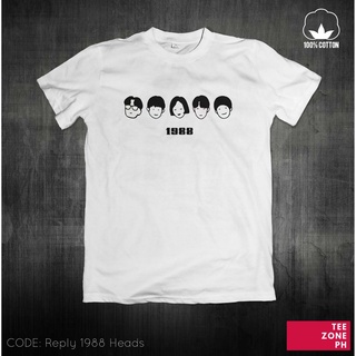 【Size Xs-4xl-5xl-6xl】เสื้อยืดผ้าฝ้ายพิมพ์ลาย Reply 1988 Heads สไตล์เกาหลีสําหรับผู้ชาย