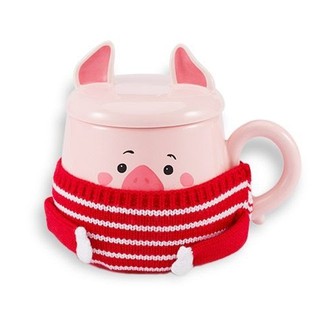 Starbucks Cup 2019 Mug Coffee Cup Warm Red Sweater Piglet Mug Cup Gift 335ml