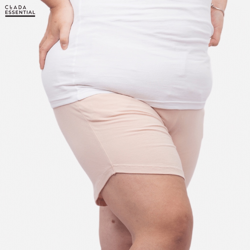 กางเกงขาสั้นผู้หญิงเอวสูง Lada Brand Big Size - สีชมพู - QE002