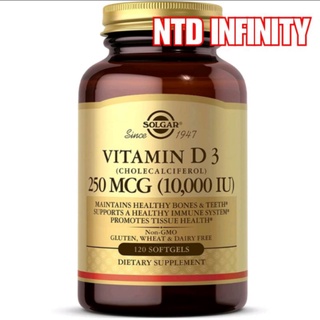 นำเข้า🇺🇸 Exp11/24 Solgar Vitamin D3 (Cholecalciferol) 250 MCG (10,000 IU), 120 Softgels วิตามินดี 3 พรัอมส่งภายใน 24 ชม