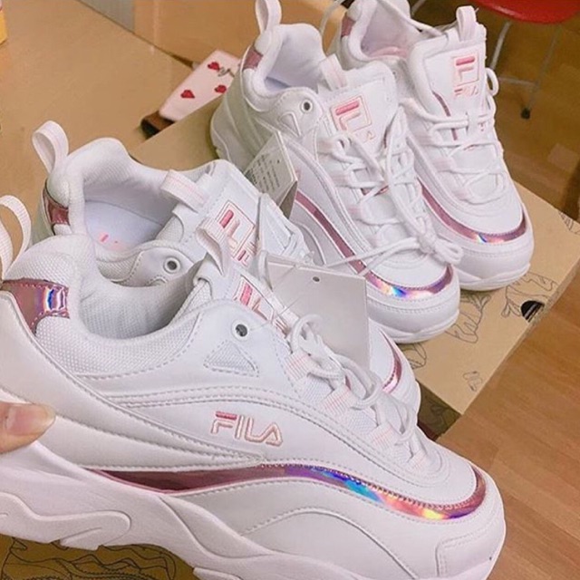 fila ray holographic pink