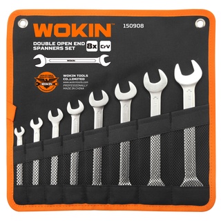 🔥โค้ดINC3LEL3ลด30฿ชุดประแจปากตาย 8 ชิ้น 8 pcs double open end spanner set ยี่ห้อ WOKIN รุ่น WK150908