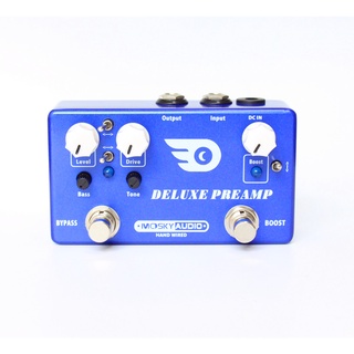 Mosky Deluxe แป้นเหยียบเอฟเฟคกีตาร์ 2 in 1 Boost Classic Overdrive Effects Metal Case พร้อม True Bypass อุปกรณ์เสริมกีตาร์