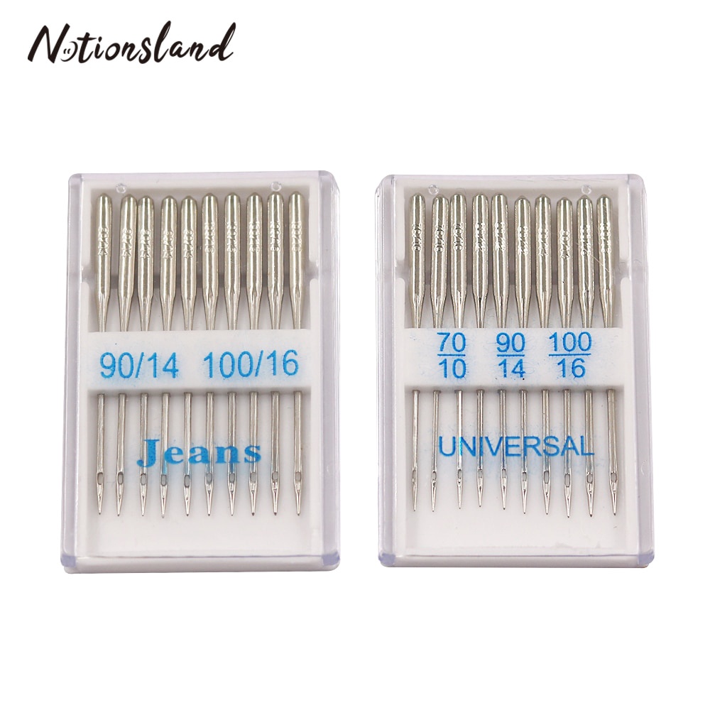 เข็มเย็บผ้า หัวบอล สเตนเลส สีเงิน 70/10 90/14 100/16 20 ชิ้น/ชุด