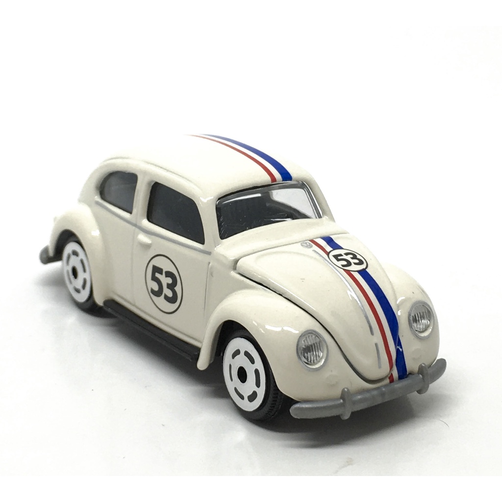 Majorette Volkswagen Beetle Vintage - no.53 Herbie - White Color /Wheels VIN6S /scale 1/64 (3 inches