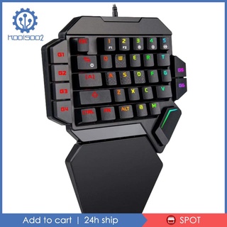 LED Backlit Keyboard Left One Hand Game Keyboard Keypad 35 Keys for PC