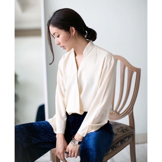 V- Neck Top ( beige )