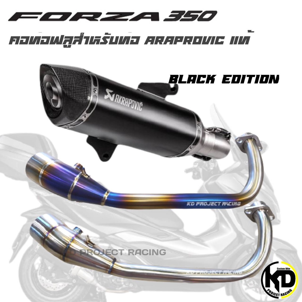 [กรอกM3HWM7ลดเพิ่ม1000]ท่อ Akrapovic Black Edition แท้ slip on Honda Forza 350,ADV350 / 2019-23