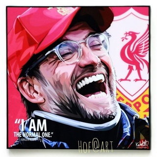 Jurgen Klopp เจอร์เก้น คล็อปป์  โค้ช Liverpool ลิเวอร์พูล​ หง​ส์แดง​ รูปภาพ​ติด​ผนัง​ pop art ฟุตบอล​ กรอบรูป​​ ของขวัญ