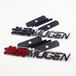 MUGEN HONDA 3 D แผ่นโลหะโครเมี่ยมสีแดงติดด้านหน้าสําหรับ Honda Acura Grill Grille