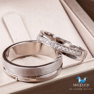 Madduckjewels แหวนเงินแท้ เพชร CZ ชุบโรเดียม RG1469WGR-RG1527