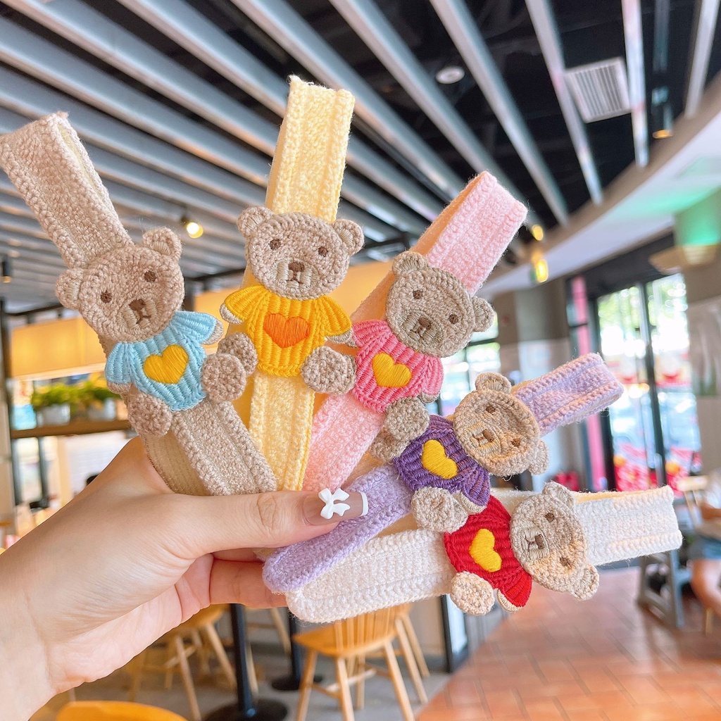 [เยนส์] น่ารักถักผมหักโพสต์หมี ตีนตุ๊กแก เด็กแถบคาดศีรษะเรียบสติกเกอร์สาวการ์ตูนผมหัก มีประโยชน์ เครื่องมือสาวอุปกรณ์ผม