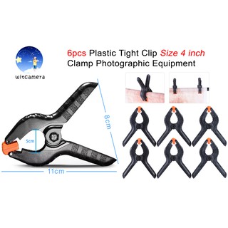 6pcs Plastic Tight Clip Size 4 inch Clamp Photographic Equipment Universal for Photography Studio Photo Paper Background