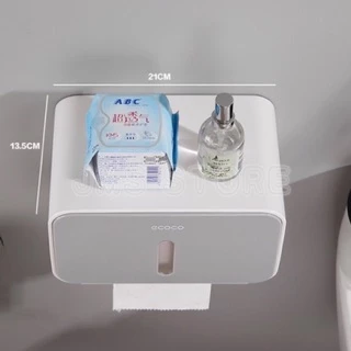 ECOCO กล่องใส่ทิชชู กันน้ำ ติดผนังไม่ต้องเจาะ มี3สีให้เลือก E1903