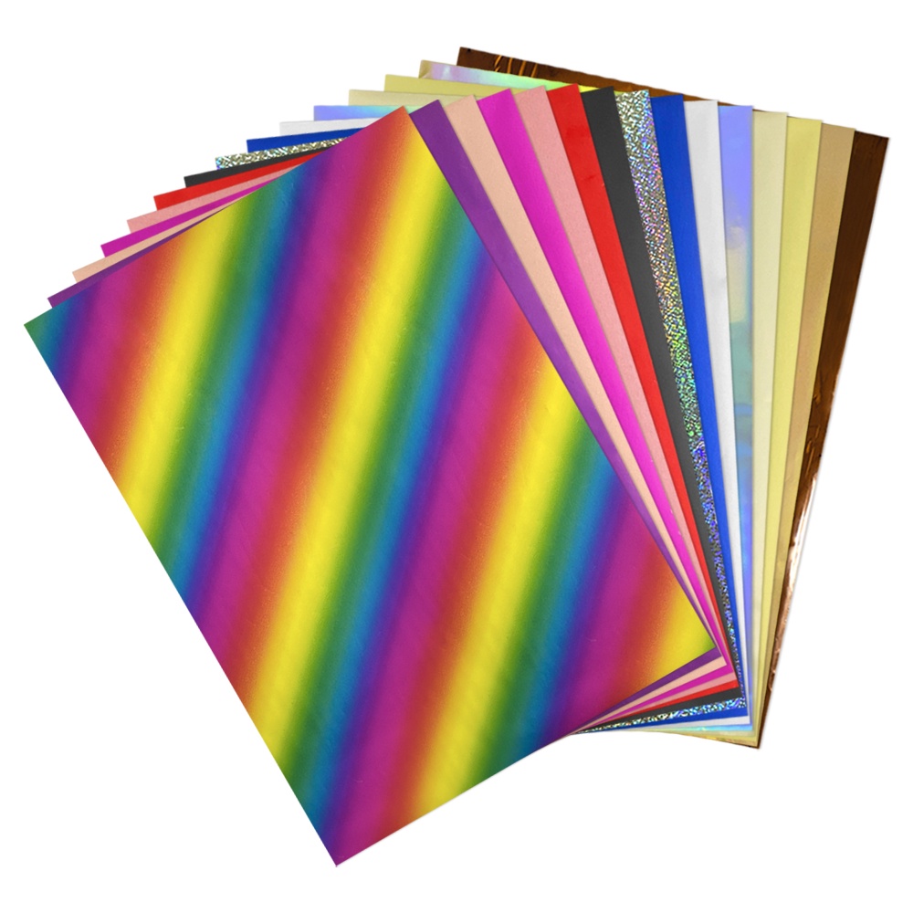 50 ชิ้น/เซ็ต Holographic ฟอยล์ม้วน Toner Reactive ฟอยล์ฟอยล์ฟอยล์กระดาษฟอยล์โดยเครื่องพิมพ์เลเซอร์และพจนานุกรม
