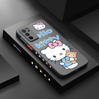 เคสซิลิโคนนิ่ม ขอบสี่เหลี่ยม บาง กันกระแทก ลายการ์ตูนคิตตี้ สําหรับ OPPO A16