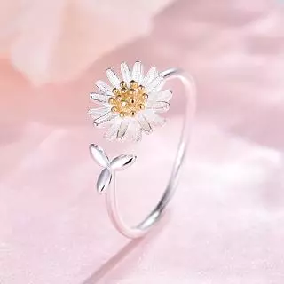 เเหวนสวมนิ้วลายดอกเดซี่ แฟชั่น สำหรับสตรี ฟรีไซร์
