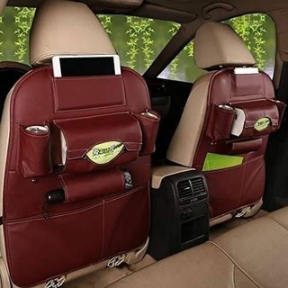 Car seat back pocket ที่แขวนหลังเบาะ จัดระเบียบหนัง PU ที่ใส่ของในรถยนต์