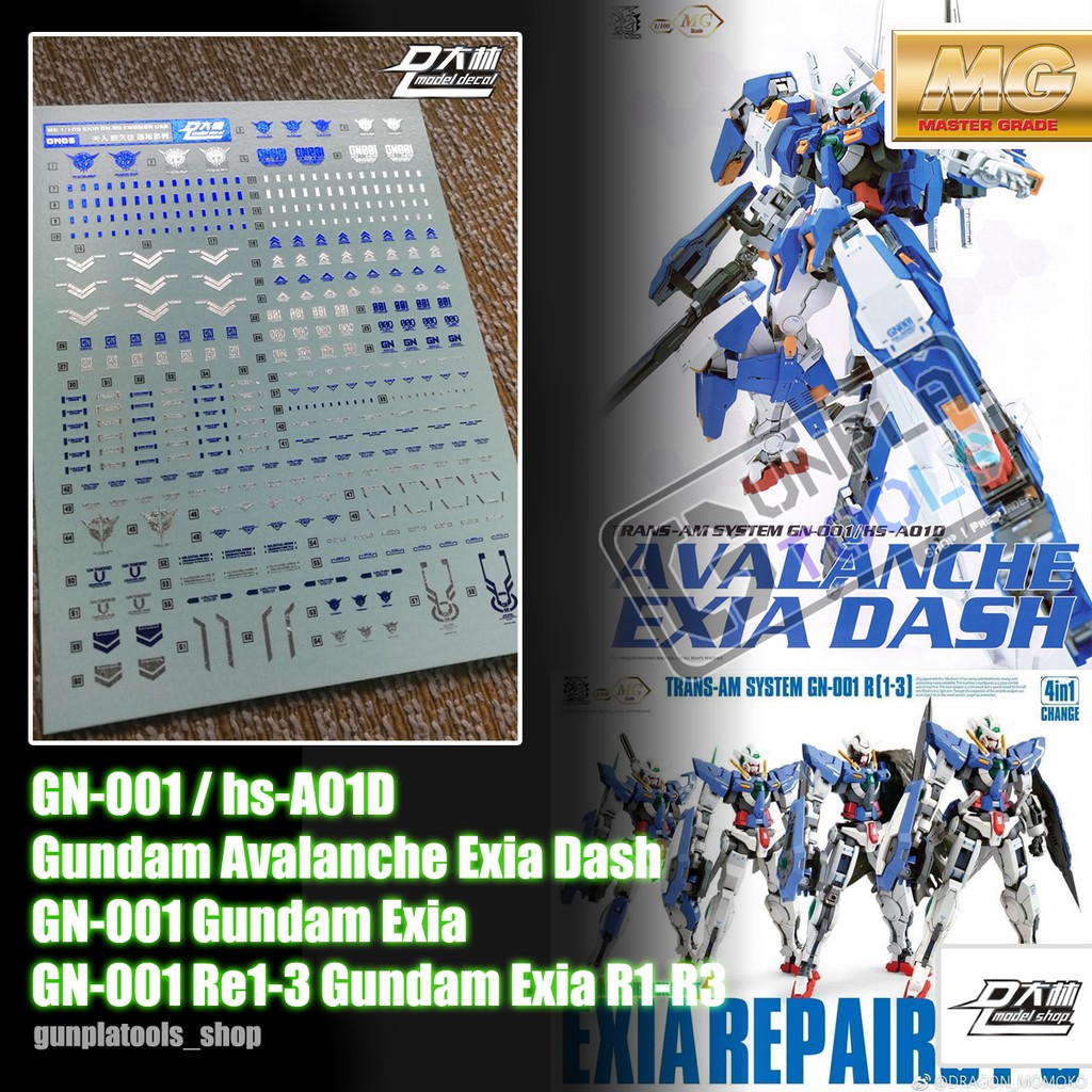 [ D.L Model ] Water decal GN05 ดีคอลน้ำสำหรับ GN-001 hs-A01D Gundam Avalanche Exia Dash / GN-001 Re1