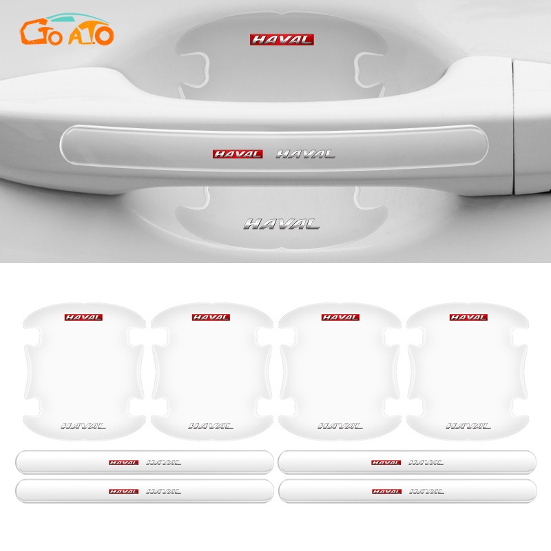 GTIOATO ติดมือจับประตูรถยนต์ โปร่งใส กันรอยขีดข่วนสีฟิล์มตอนเปิดสติกเกอร์ตกแต่งรถยนต์ ป้องกันรอย ติดรถ ที่จับ สำหรับ Haval H6 Jolion