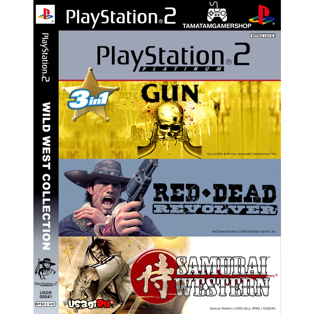 แผ่นรวมเกมส์PS2 WILD WEST COLLECTION ps2 (3in1)Red Dead Revolver ps2 Gun ps2 Samurai ps2
