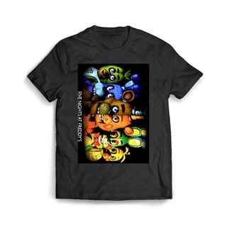 เสื้อผ้าผชเสื้อยืด ลาย Five Nights At Freddys สีทองS-5XL