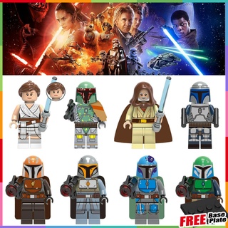 Star Wars Minifigures Rey Boba Fett Luke Skywalker Jango Fett Mandalorian Warrior ของเล่นของขวัญ Mini Figures G0102