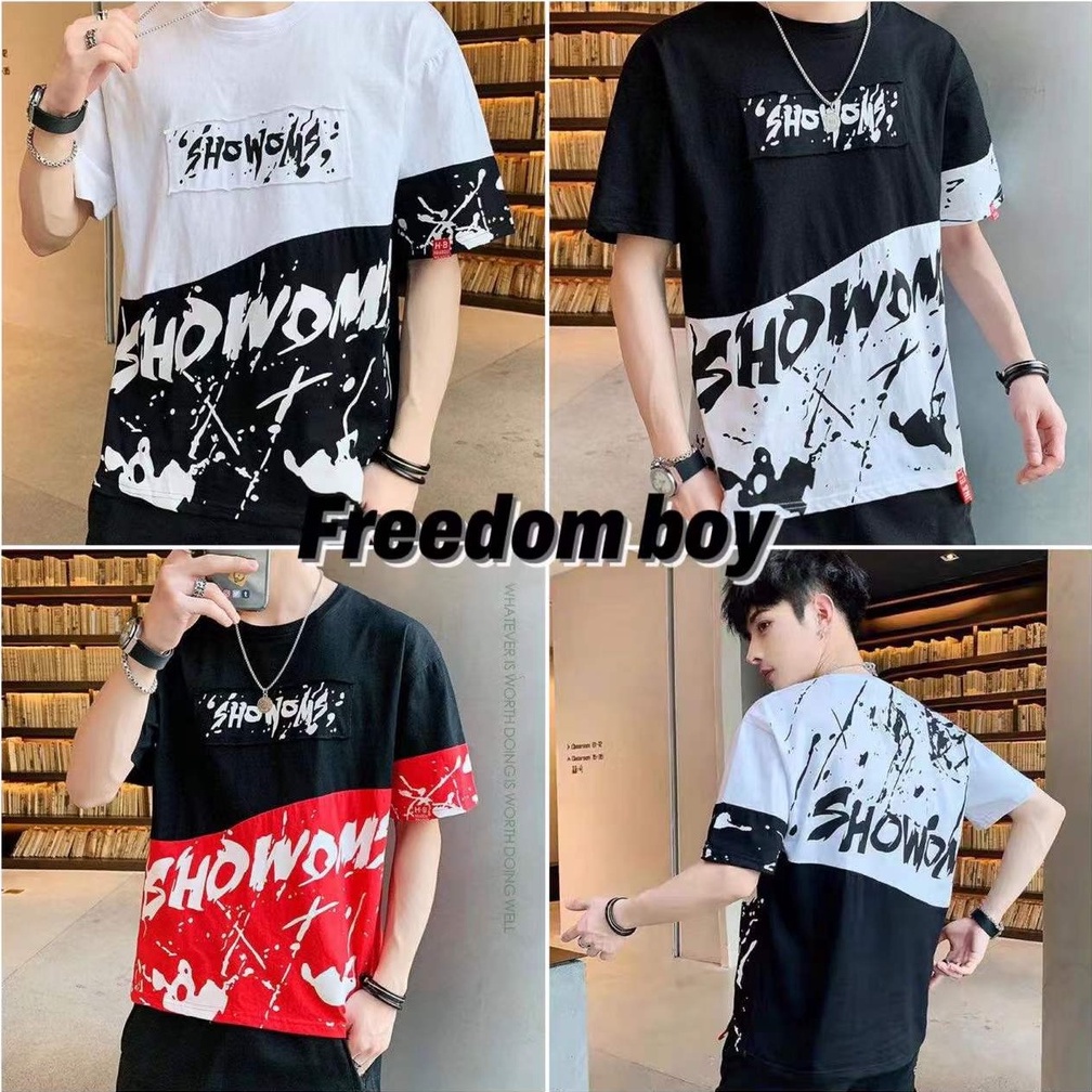 NEW แฟชั่นผู้ชาย เสื้อยืดคอกลม ใส่สบาย สไตล์เกาหลี