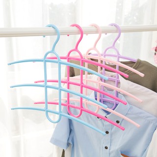 ไม้แขวน ไม้แขวนผ้า ไม้แขวนเสื้อ 3 ชั้น ไม้แขวนอเนกประสงค์ ช่วยประหยัดพื้นที่ Clothes Hanger