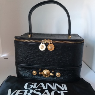 Versace vanity bag ostrich skin