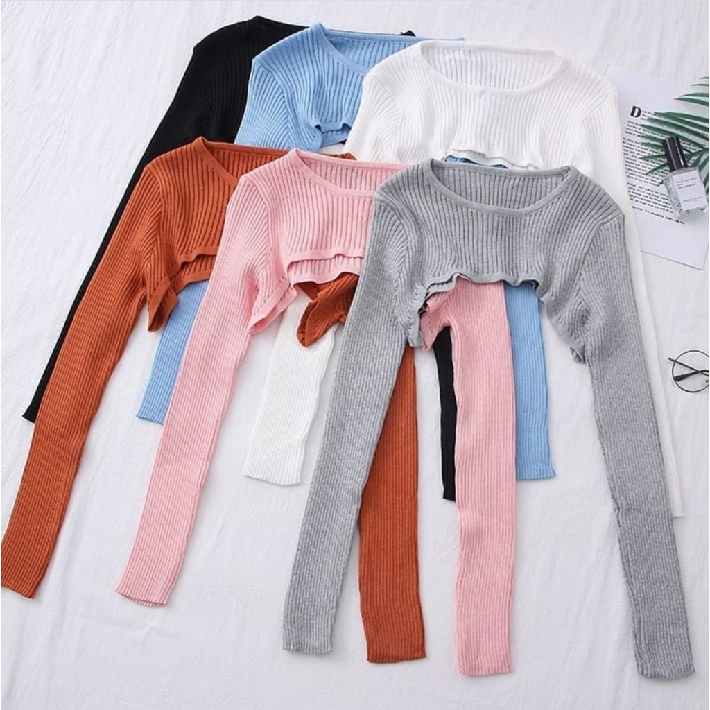 ✨ซม. แฟชั่น✨Eugene Crop RIB