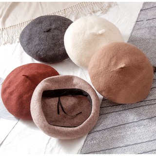 H08 หมวกเบเร่ต์ รุ่นหนา ปรับขนาดได้ Beret เบเร่ต์ พร้อมส่ง 💯Wool Beret หมวกเบเร่ห์ หนานุ่ม ส่งทันทีจากไทย