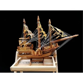 เรือสำเภาจีน เรือสำเภาไม้สักทอง เสริมฮวงจุ้ย (SHIP A)