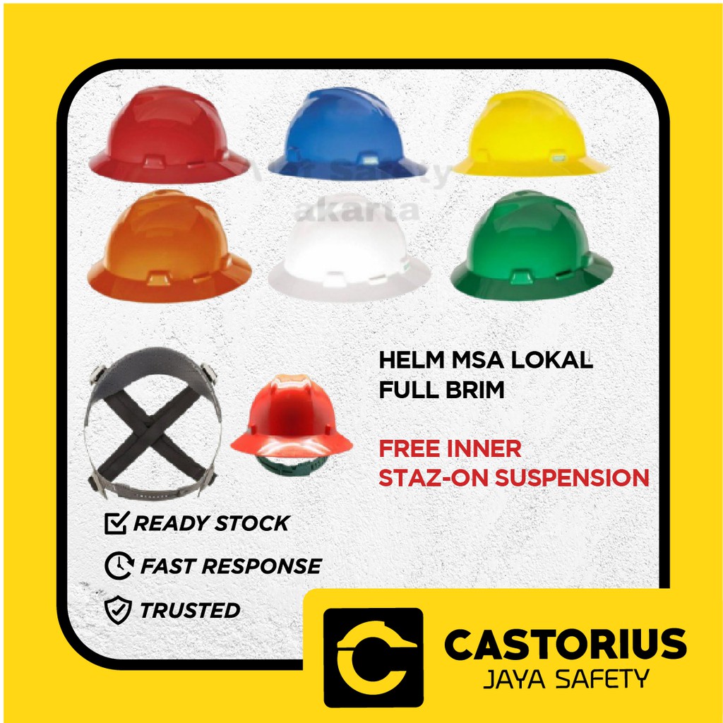 LOKAL MSA FULL BRIM SAFETY HELMET MSA FULL BRIM INNER REGULAR MSA LOCAL - สีขาว