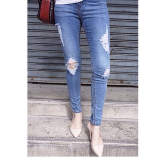 [โค้ด 6NAQRR] Sis Story กางเกงยีนส์ขายาว เอวสูง สกินนี่ สียีนส์ Sis302 Skinny Jeans