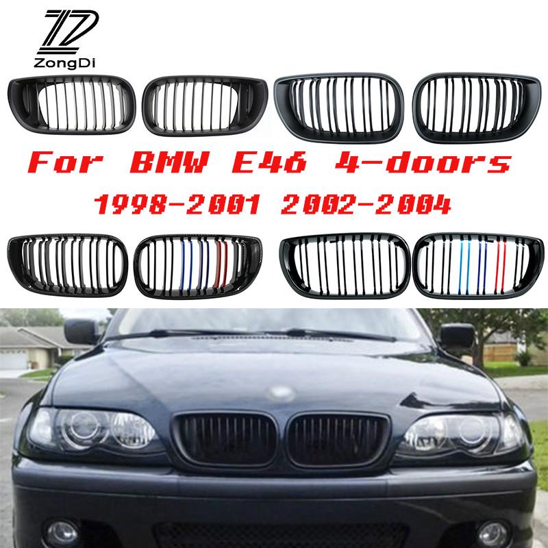กระจังหน้า ซี่คู่ BMW  E46 Accessories 4 door 3 Series Carbon Fiber/ M-Black Color(รูปแบบคาร์บอนไฟเบ
