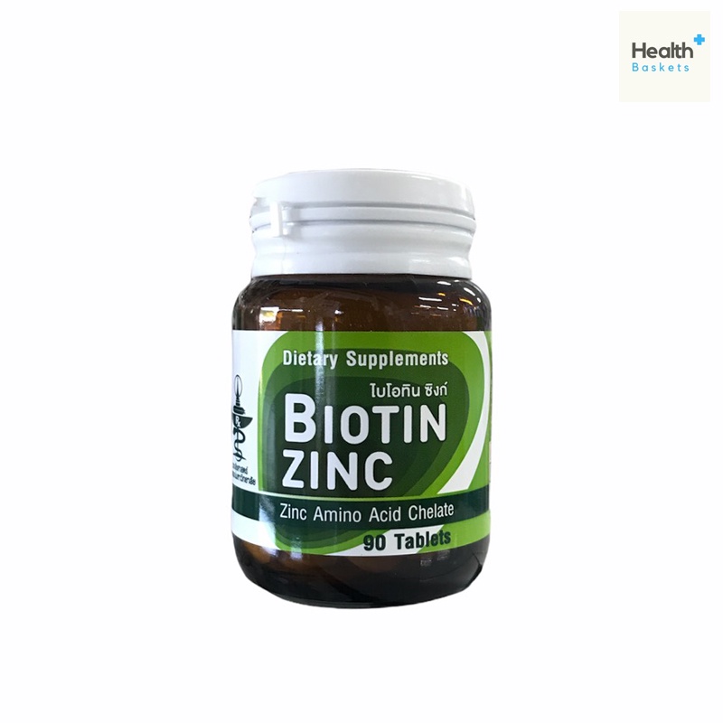 Biotin Zinc ไบโอทิน ซิงก์ คณะเภสัช จุฬาฯ 90 เม็ด 1 [กระปุก]